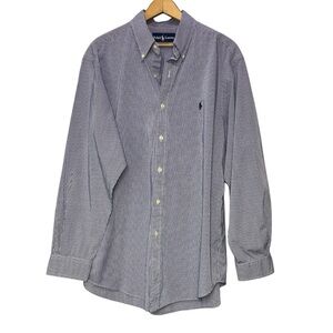 Polo Ralph Lauren Mens Classic Fit Button Front L/S Shirt 16 32/33 M Check Blue